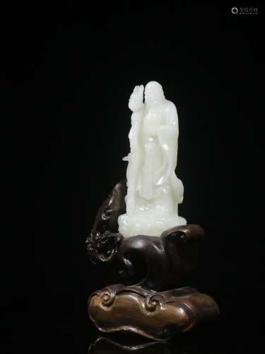Wait. The hetian jade aniseed hand-carved life of weng stand...