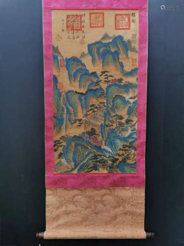 Jin, gu kaizhi, silk scroll landscapeSize, 88 x46