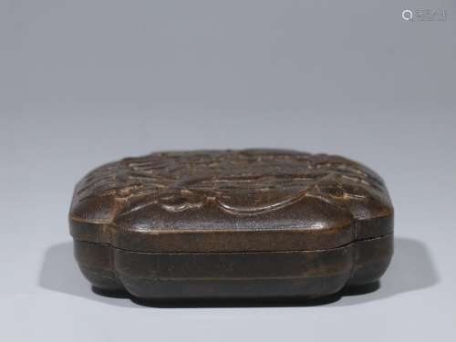 .Aloes, hand-carved kylin grain square sweet box (with)Size:...