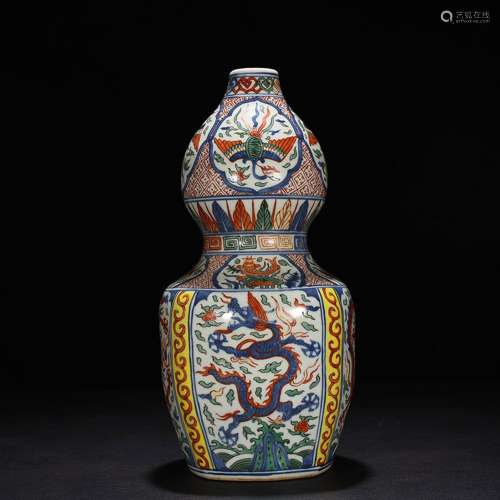 Wanli blue coloured longfeng pattern looks 35 * 14 cm bottle...