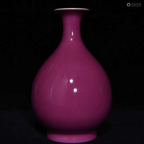 Carmine red glaze okho spring bottle, 21.8 cm diameter of 14...