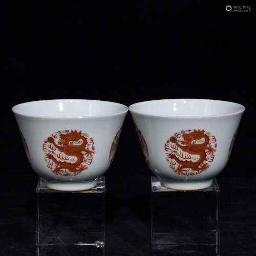 Pastel longfeng grain cup, high diameter of 8.5 5.8