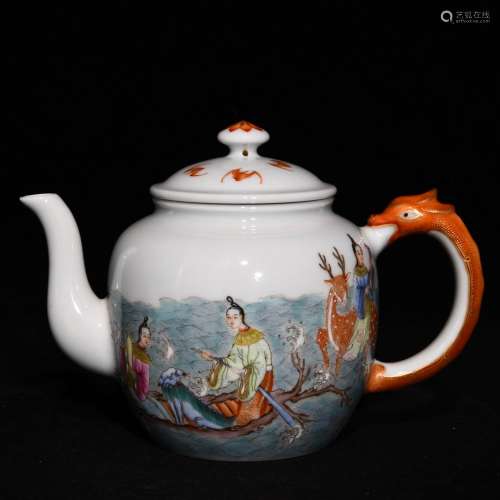 Pastel mago shou wen teapot, high 12 diameter of 18