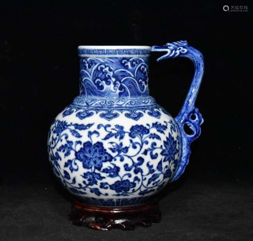 Blue and white tie up branch lotus watering pot x16cm 17 400...