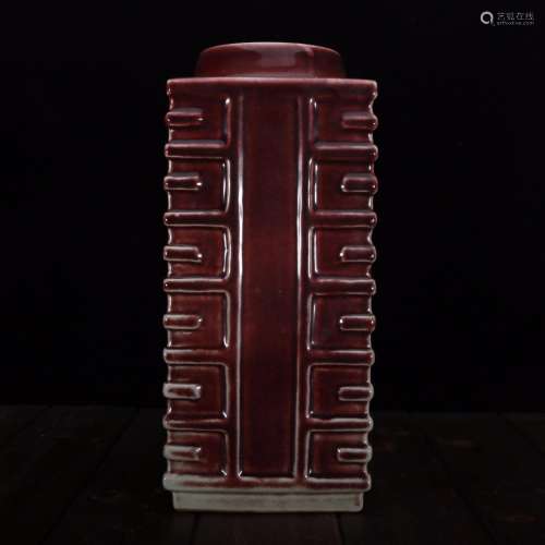 Ji red glaze kiln cong type bottleSize 13 * 13 * 29 cm