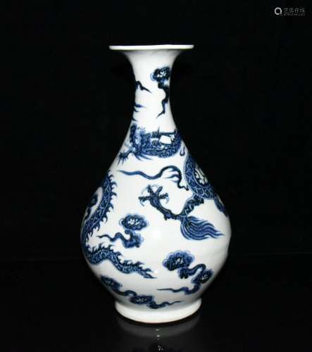 Generation of blue and white dragon okho spring bottle x16.5...