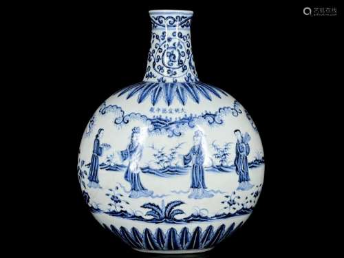 Blue and white traditionalmotifs flat bottles of 45/36.67900...