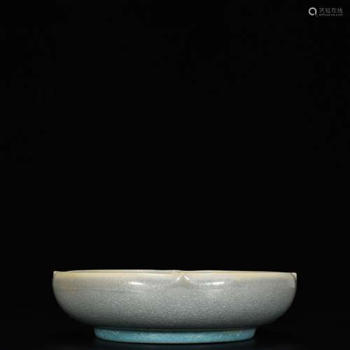 Your kiln azure glaze ice crack kwai round mouth wash. 25 cm...