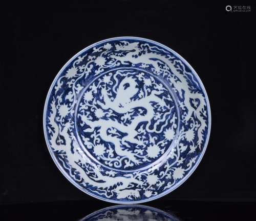 Blue and white plate wulong grain;4.5 x25;8560001220 yyq