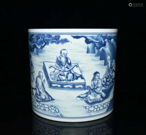 Stories of blue and white pen container ✘ 21.5 19.5 cm, 6000