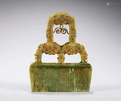 Tang Dynasty gilded fried bead comb