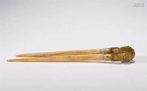 Tang Dynasty fried pearl gilded hairpin