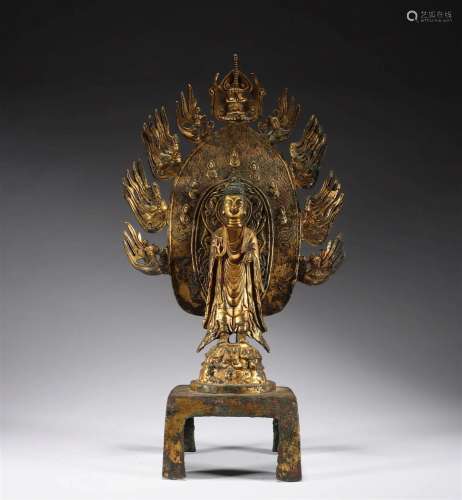 Bronze gilded Buddha in the Northern Wei Dynasty