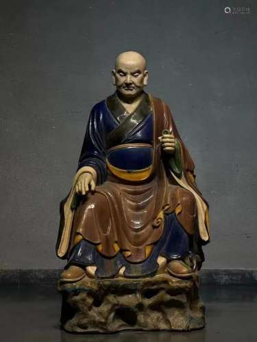 Three-color arhat statue of Song Dynasty