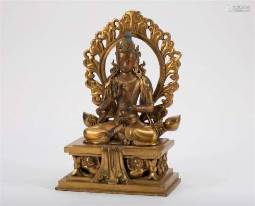 Bronze gilded Buddha in the Qing Dynasty