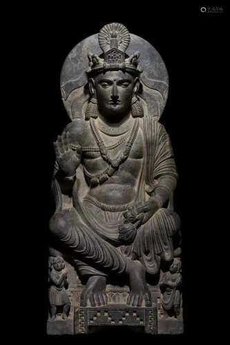 Gray schist Gandhara Buddha