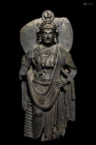 Gray schist Gandhara Buddha