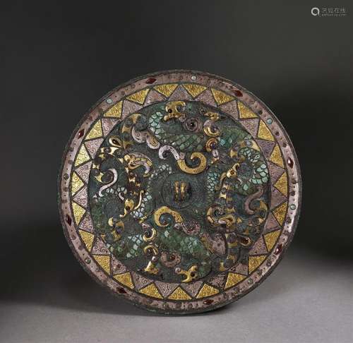 Bronze mirror with gold and silver inlay during the Warring ...