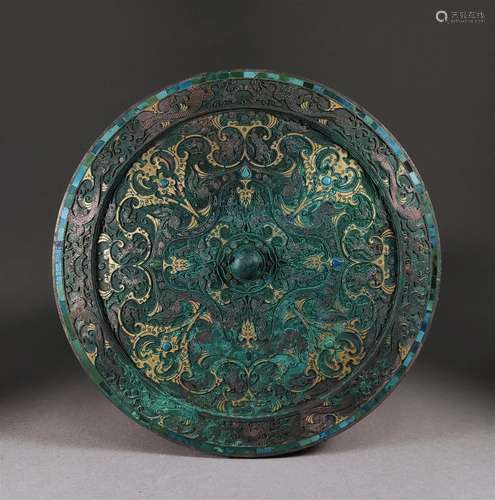 Bronze mirror with gold and silver inlay during the Warring ...