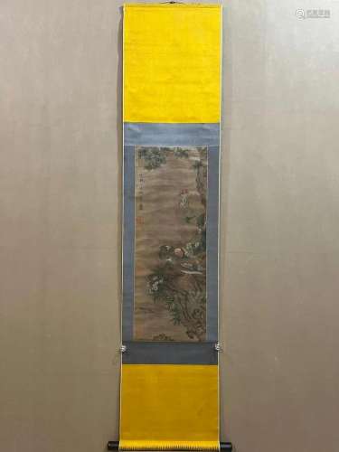 Song Huizong fine vertical painting
