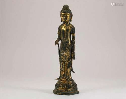 Bronze gilded Buddha in Dali