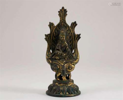 Bronze gilded Buddha in the Tang Dynasty