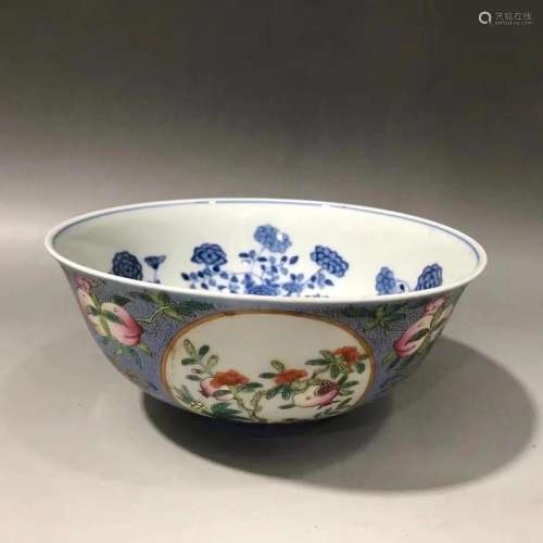 Qing Dynasty Daoguang pastel flower bowl