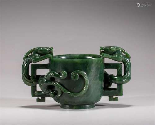 Qing Dynasty jasper cup