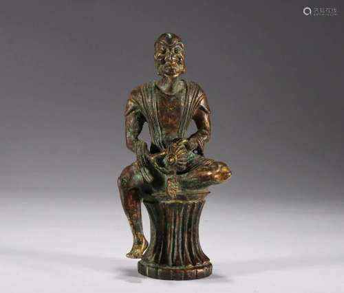 Bronze gilded Arhat statue of the Tang Dynasty