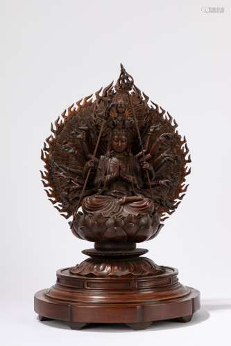 A wood 1000 hands Avalokiteshvara. China, 20th century