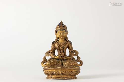 A gilt bronze Amitayus. China, 18/19th century