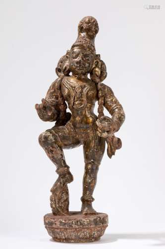 A part gilt wood dancing demon. South East Asia, late 19th c...