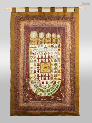 An emboidered panel. Thailand, 20th century