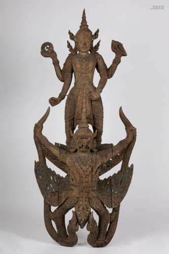 A large wood sculpture of Garuda. Thailand, 19th century