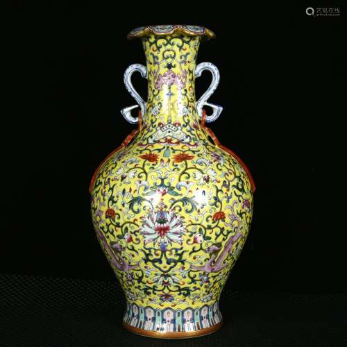 A yellow colored enamel paint to live therefore dragon ruyi ...