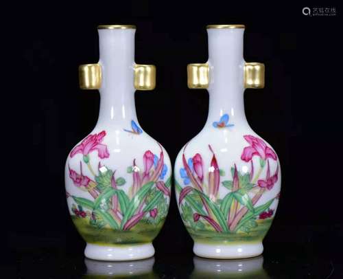 Yulan decorative pattern gold enamel penetration 17 * 8 ears