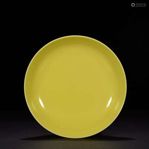 Lemon yellow glazed plate 4 * 20.5 cm1200