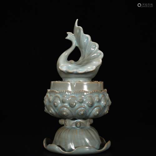 Your kiln azure glaze peacock lotus smoked incense burner35 ...