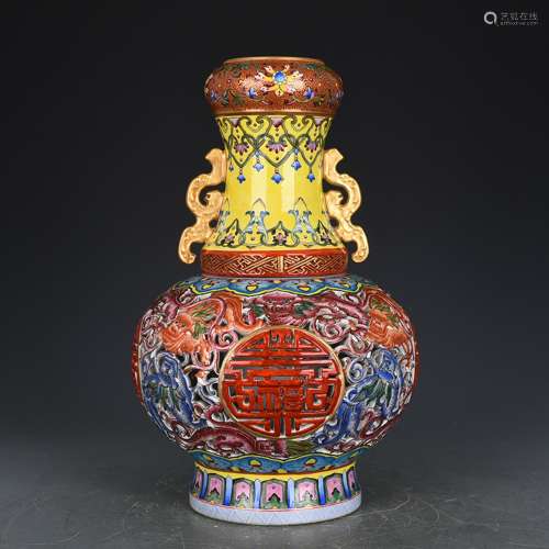 Colored enamel hollow-out the lion turned 35 * 21 cm 9000 bo...