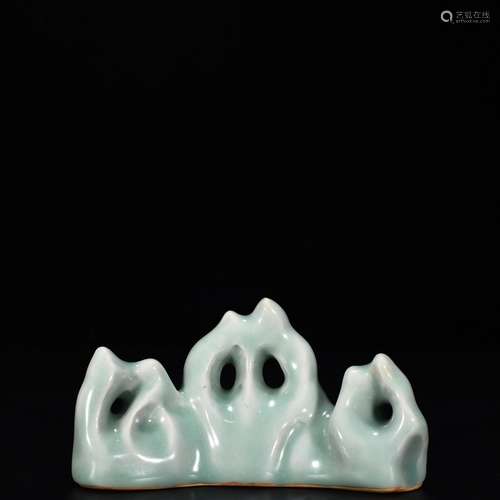 Longquan celadon powder blue glaze rock pen rack8 cm wide 15...