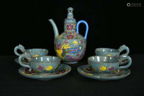 Your porcelainning cold temple two years royal blue glaze wi...