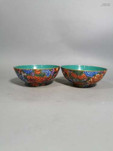 Thin body wire inlay enamel colour flower to bowl