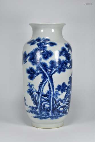 Blue and white LuHe with spring grain design32 cm high 16 cm...