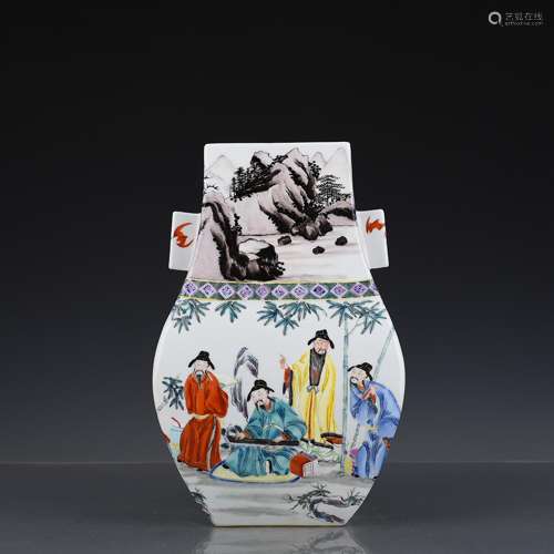 Kiln authentic pastel pastel bamboo seven sages character co...