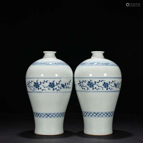 Blue and white shochiku MeiWenMei bottles of 27 * 12 cm