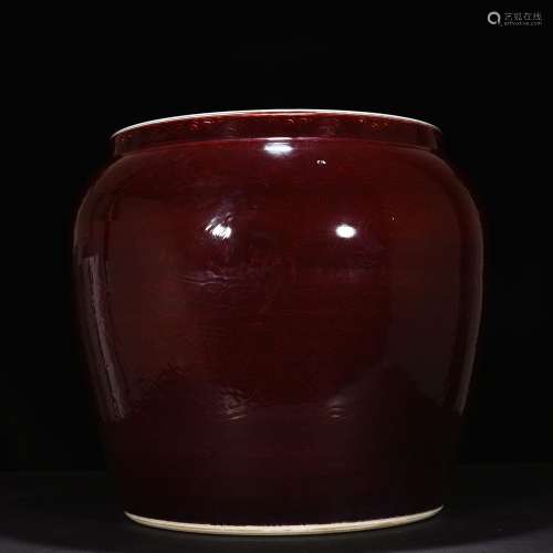 Ruby red glaze carving dragon cylinder cylinder volume 50 * ...