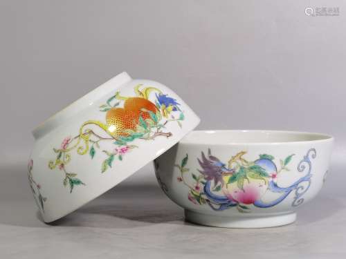 Pastel wear red dragon sanduo pier bowl of a pair of high ca...
