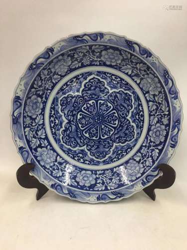 15000 blue six chicken dishes, 46 cm in diameter, height of ...