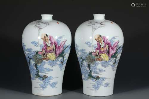 High, pastel dragon laumiere bottle, : 32.8 cm, abdomen diam...