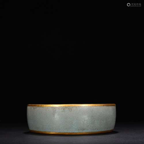 Your kiln azure glaze panlong round wash (gold)5.5 cm high 1...